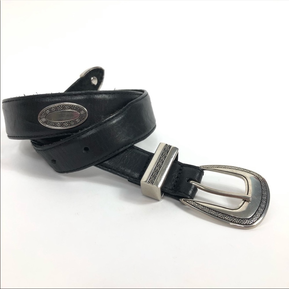Black Leather Western Conchos Belt